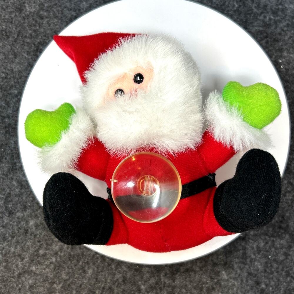 VTG 1988 Christmas Santa Suction Cup Window Cling Plush Dakin HO HO HO Holiday
